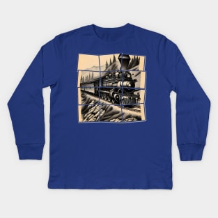 Steam train Kids Long Sleeve T-Shirt